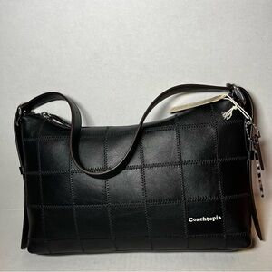 Coach Alter Ego Black Checkerboard UpCrafted Leather Shoulder/Crossbody NWT